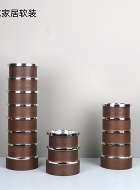 现代轻奢实木金属烛台创意皮革多面球摆件家居酒店样板间软装饰品