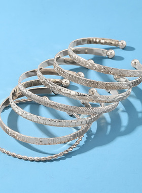 欧美新款六芒星麻花手镯7件套高级感时尚简约手链套装女