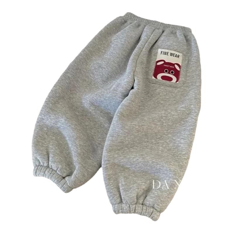 儿童加绒加厚裤子冬季休闲男女童宝宝一体绒保暖卫裤卡通束脚长裤,淘宝优惠券,粉丝福利购,淘宝优惠卷