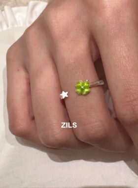 2026幸运四叶草戒指小众简约设计感新款小清新甜酷可调节百搭指环