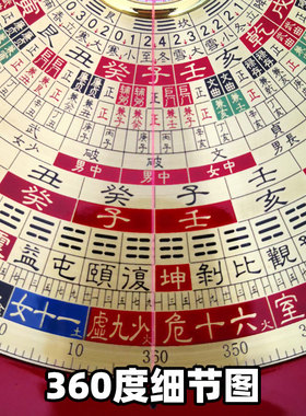 胡一鸣理气罗盘余逢春八寸专业纯铜实木三合纳水大字体桌面指南针