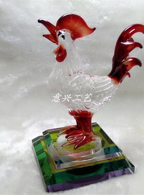 水晶公鸡风水招财家居摆件同事闺蜜生日礼物创意生肖客厅酒柜装饰