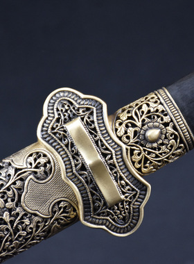 龙泉市刀剑花纹钢发红一体防身