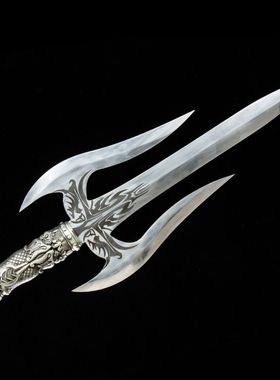 龙泉市刀剑高锰钢影视三叉戟防身