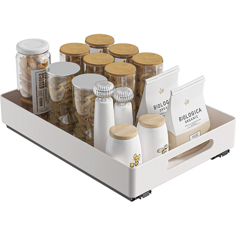 厨房调料收纳架橱柜钣金抽拉碗架杂物架抽屉式置物架分隔碗盘拉篮,淘宝优惠券,粉丝福利购,淘宝优惠卷