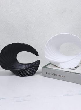 北欧海浪几何现简约工艺品树脂电视柜样板房展示柜摆件软装饰品
