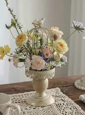 无味清欢 复古做旧鸟笼摆件 小众家居装饰烛台 婚庆桌面布置道具