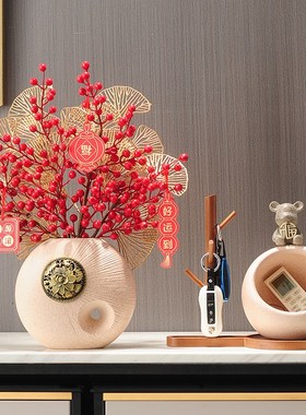 搬新家鞋柜装饰品福字挂钥匙收纳摆件置物架进门玄关乔迁新居礼品