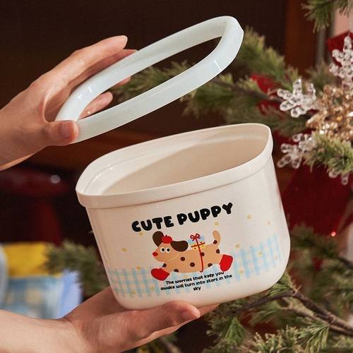 清仓-多巴胺腊肠狗桌面迷你垃圾桶家用茶几卧室翻盖废纸桶办公室 - 图2