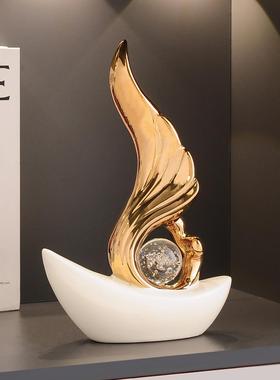 现代轻奢一帆风顺玄关摆件办公室客厅酒柜旁装饰品高级感艺术家居