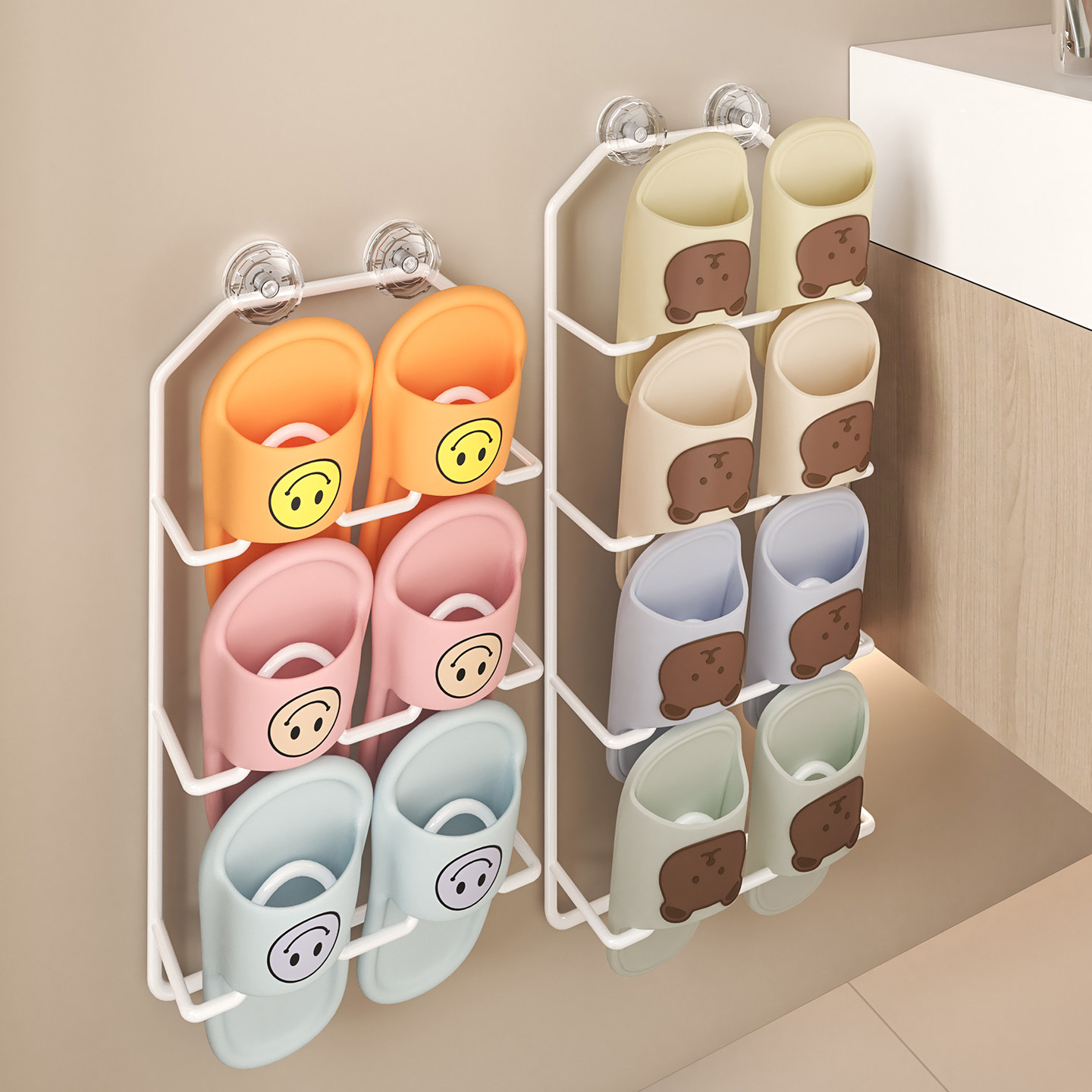浴室拖鞋架免打孔壁挂式卫生间厕所墙壁门后沥水叠放鞋子架置物架,淘宝优惠券,粉丝福利购,淘宝优惠卷