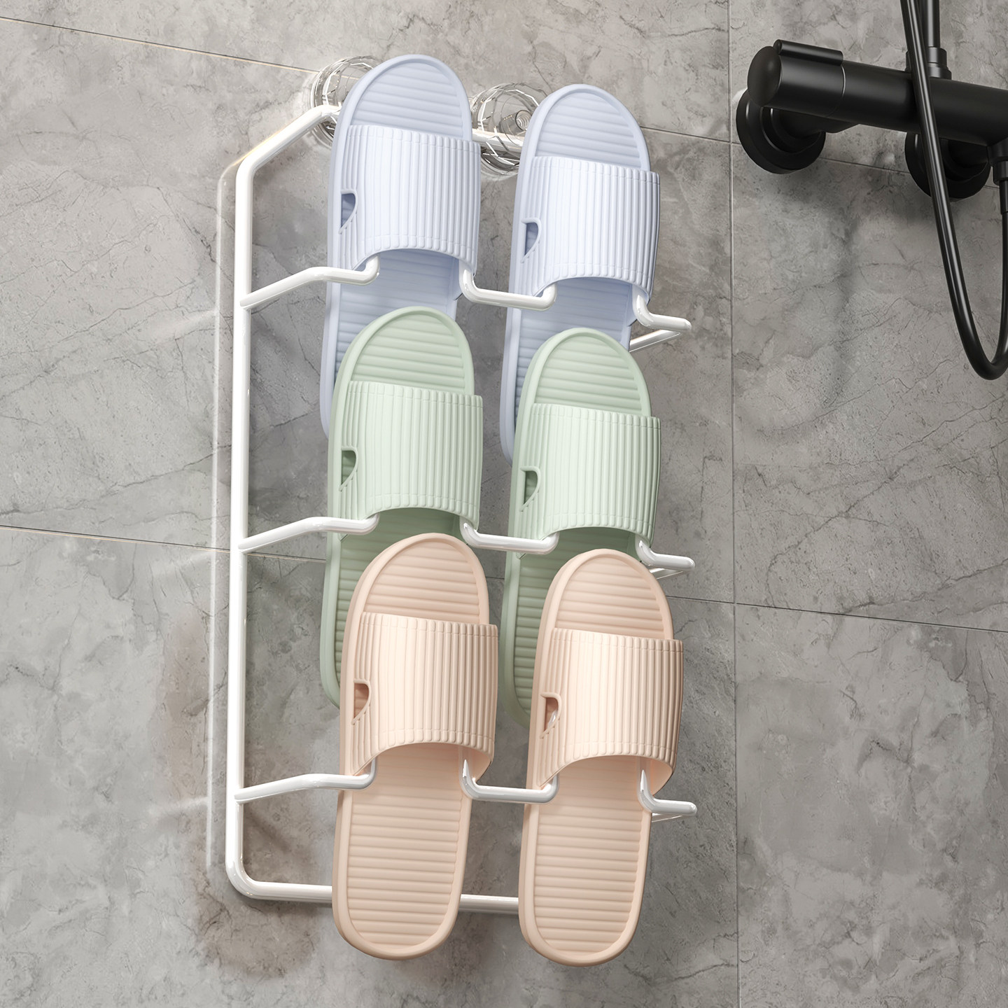 浴室拖鞋架免打孔壁挂式卫生间厕所墙壁门后沥水叠放鞋子架置物架,淘宝优惠券,粉丝福利购,淘宝优惠卷