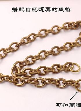 纯铜链条 黄铜财布链防静电铜链虾扣手链裤链包包配链DIY五金配件