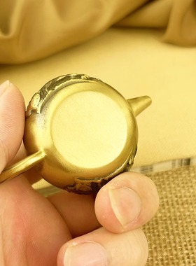 黄铜小茶壶手玩把把壶手把件打麻将赢钱神器把把胡打牌吉祥物