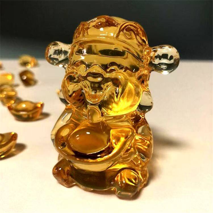 琉璃黄水晶小财神爷摆件聚宝盆招财店铺开业家用办公室桌面装饰品,淘宝优惠券,粉丝福利购,淘宝优惠卷