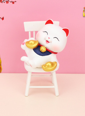 2025新年开运吉祥如意汽车创意招财猫摆件办公家居礼品旺事业装饰