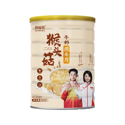 耶派猴头菇牛奶燕麦片罐装350g