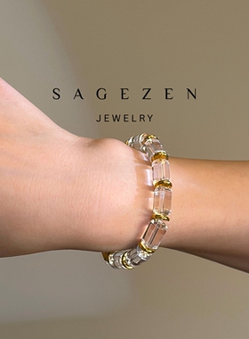 天然巴西白水晶手串原创设计小众
