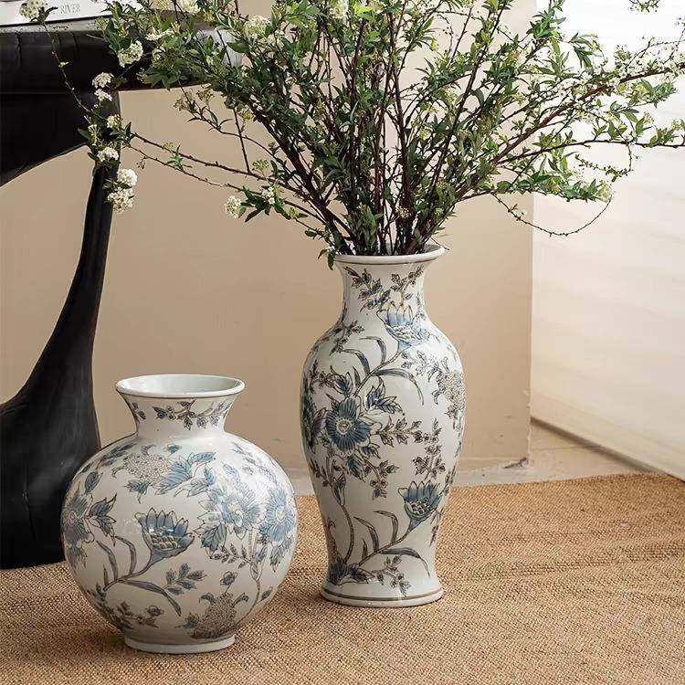 新中式东方青花瓷花瓶陶瓷插花客厅玄关软装高品质摆件,淘宝优惠券,粉丝福利购,淘宝优惠卷