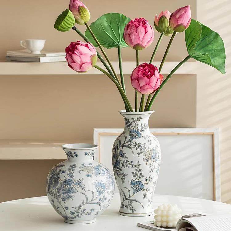 新中式东方青花瓷花瓶陶瓷插花客厅玄关软装高品质摆件,淘宝优惠券,粉丝福利购,淘宝优惠卷