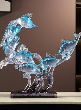 入户玄关壁龛细长竖高摆件孔雀客厅电视柜装饰艺术品乔迁结婚礼物