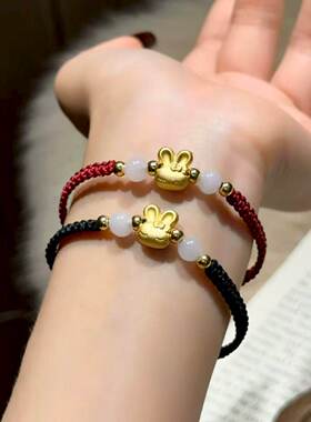 普陀山文创天然足银玉髓手绳手链