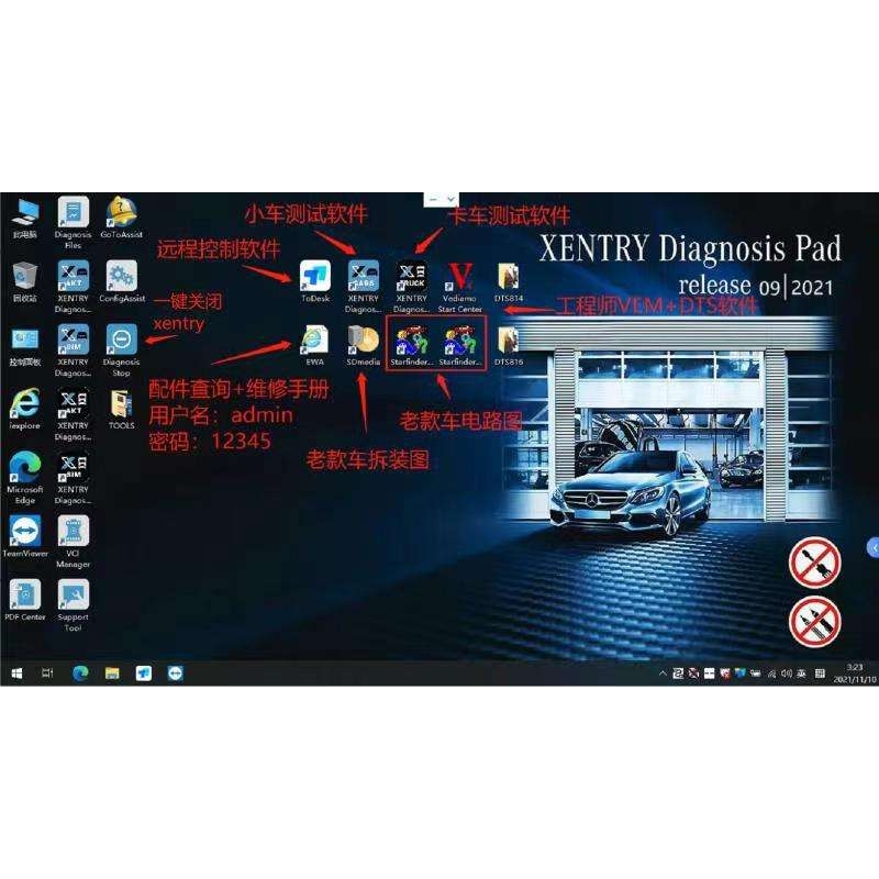 奔驰汽车检测电脑MB STAR C4 DOIP带电脑CF-SX3xentry 2022.3 - 图3