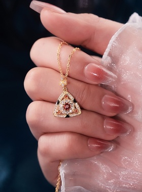 法式宇宙之眼三角形项链送女友