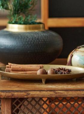 进口轻奢铝制黑色古金色银色椭圆形托 托盘家居桌面金属果盘装饰