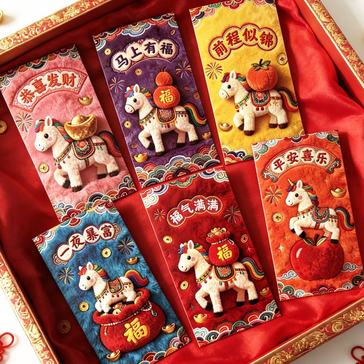 2026马年红包卡通可爱小马动物红包袋春节新年通用个性创意利是封