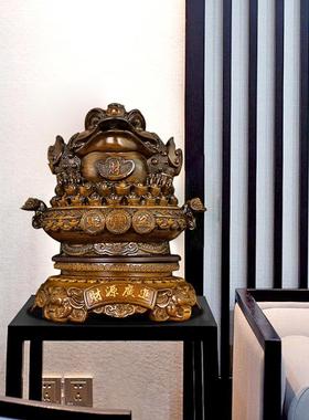 金蟾招财摆件家居客厅办公室店铺财源滚滚三足蟾蜍收银台开业礼物