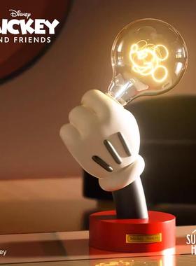 米奇手台灯卧室床头气氛灯创意卡通可爱儿童房装饰小夜灯 灯泡