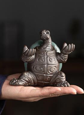 创意乌龟陶瓷动物笔搁置笔托架文房四宝茶桌桌面个性长寿龟摆件