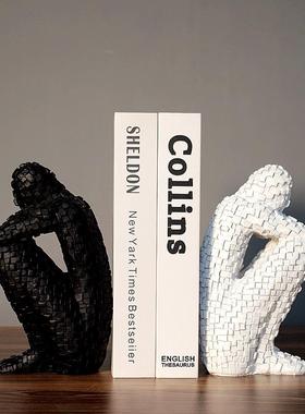 简约现代书挡摆件马赛克人物玄关客厅酒柜电视柜办公室轻奢装饰品