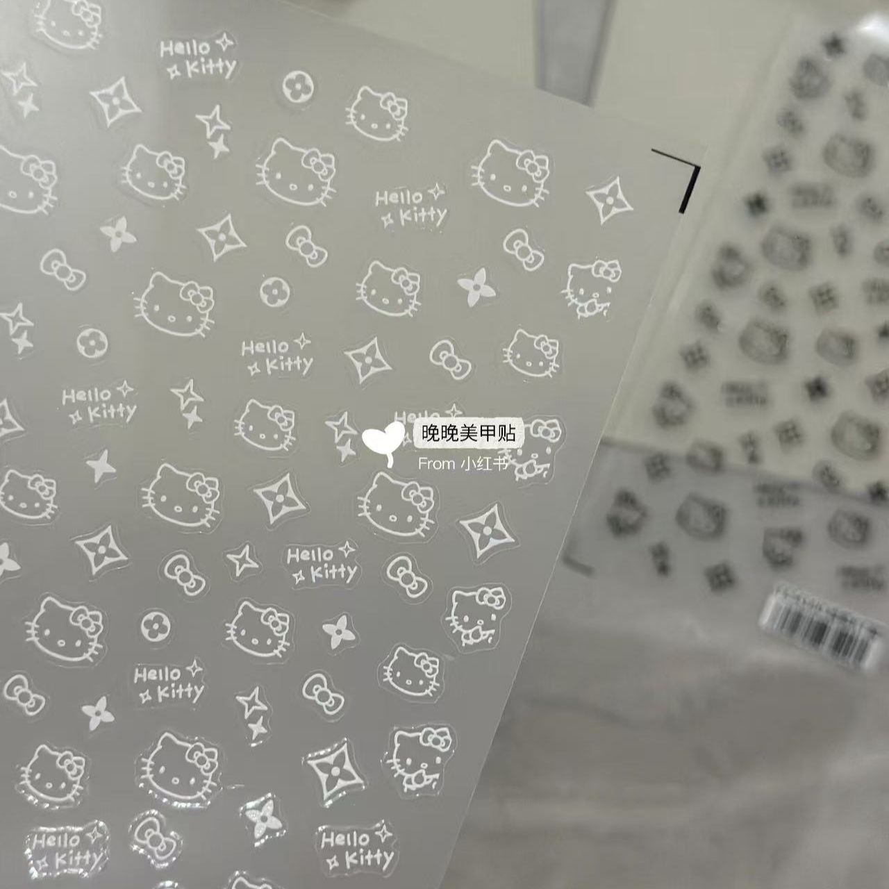 网红款KT可爱凯蒂猫咪美甲贴纸hellokitty薄韧diy平板电脑笔记本 - 图3