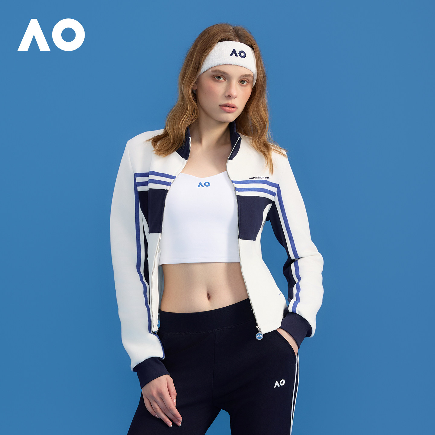 【明星同款】AO澳网运动服休闲运动立领茄克撞色修身新款外套女,淘宝优惠券,粉丝福利购,淘宝优惠卷