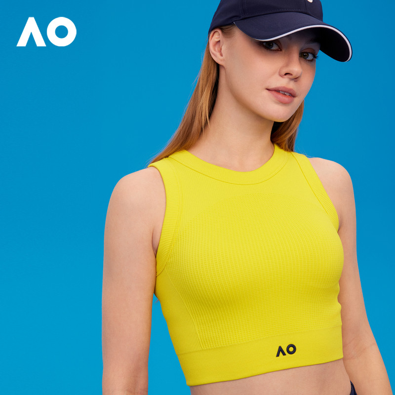 AO澳网运动背心春季款透气排汗百搭短款无袖修身露腰网球运动背心,淘宝优惠券,粉丝福利购,淘宝优惠卷