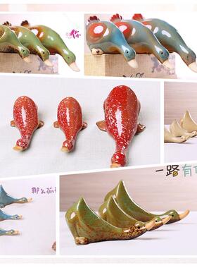 现代家居特色 陶瓷工艺品 小清新简约客厅展厅摆件花园造景隔板鸭