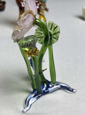 仿真绿植盆栽淄博琉璃豆芽多肉荷花小摆件仙人掌办公桌卧室装饰品