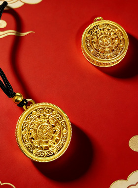 正品越南火烧沙金吊坠八