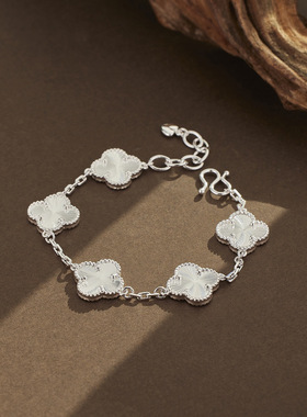 镀银甜美可爱风幸运草手