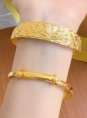 铜镀金镯子越南沙金手镯