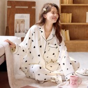 云朵棉宫廷风蕾丝花边女士长袖长裤睡衣套装