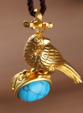 极速惠尔美黄铜铸造m鹧鸪鸟金翅降魔杵吊坠项坠情侣男女士个性挂