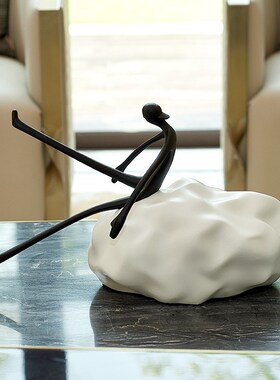 新品现代极简抽象人物摆s件创意客厅电视酒柜桌面艺术雕塑家居软