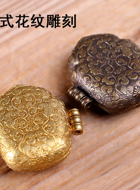 极速憬鸿黄d铜嘎乌盒吊坠释迦牟尼文殊菩萨莲花生大士佛像西藏随