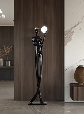 现代艺术高档抽象人物高级雕塑摆件房间电视柜客厅玄关庭院艺术品