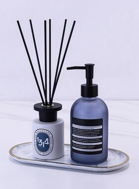 样板间洗手台摆件厕所洗手液瓶卫生间软装饰品浴室柜托盘套装组合