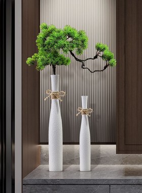 细长花瓶轻奢高级感创意摆件入户玄关壁龛客厅电视柜高款插花装饰