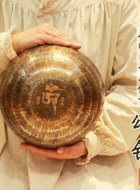 尼泊尔手工佛音碗瑜伽冥想颂钵西藏钵音碗铜磬静心容器收藏品摆件